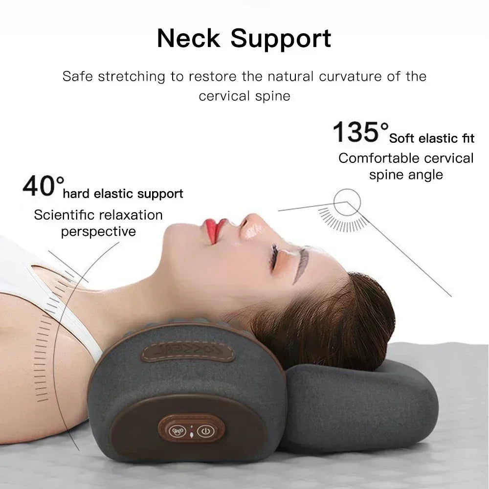 Cervical Traction Neck Pillow: Hot Massage relieving neck